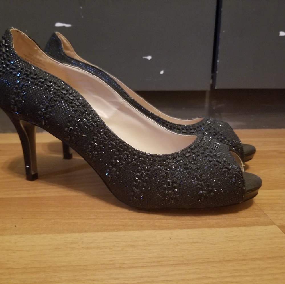 Black Sparkle Heels
